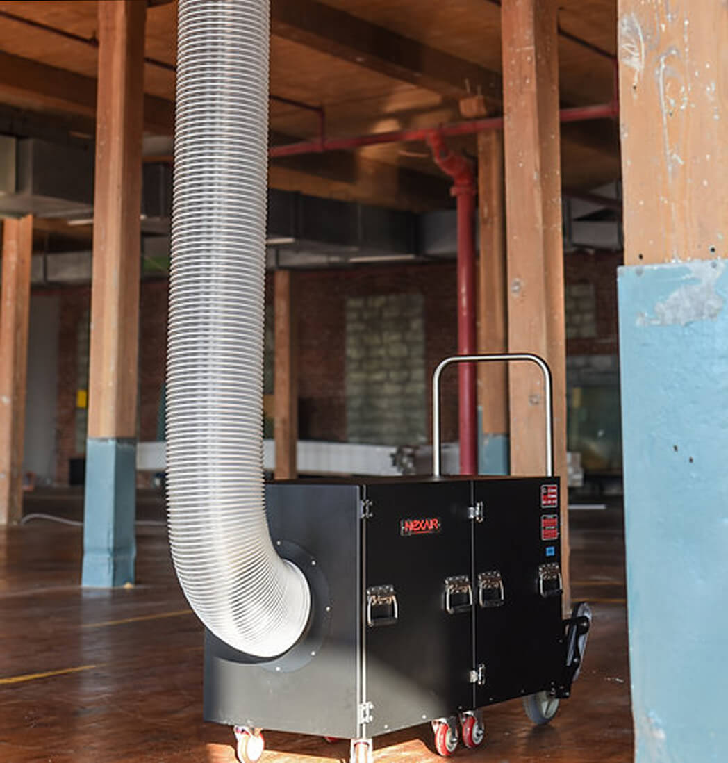 Nettoyage d'un conduit de ventilation avec aspirateur Nexar